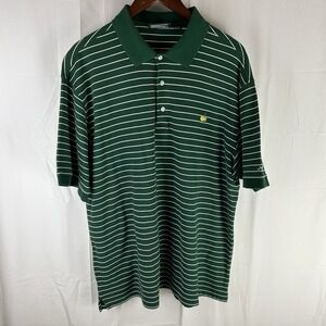 Masters Collection 60's Two-Ply Mercerized Striped Polo Green Men's Size XL